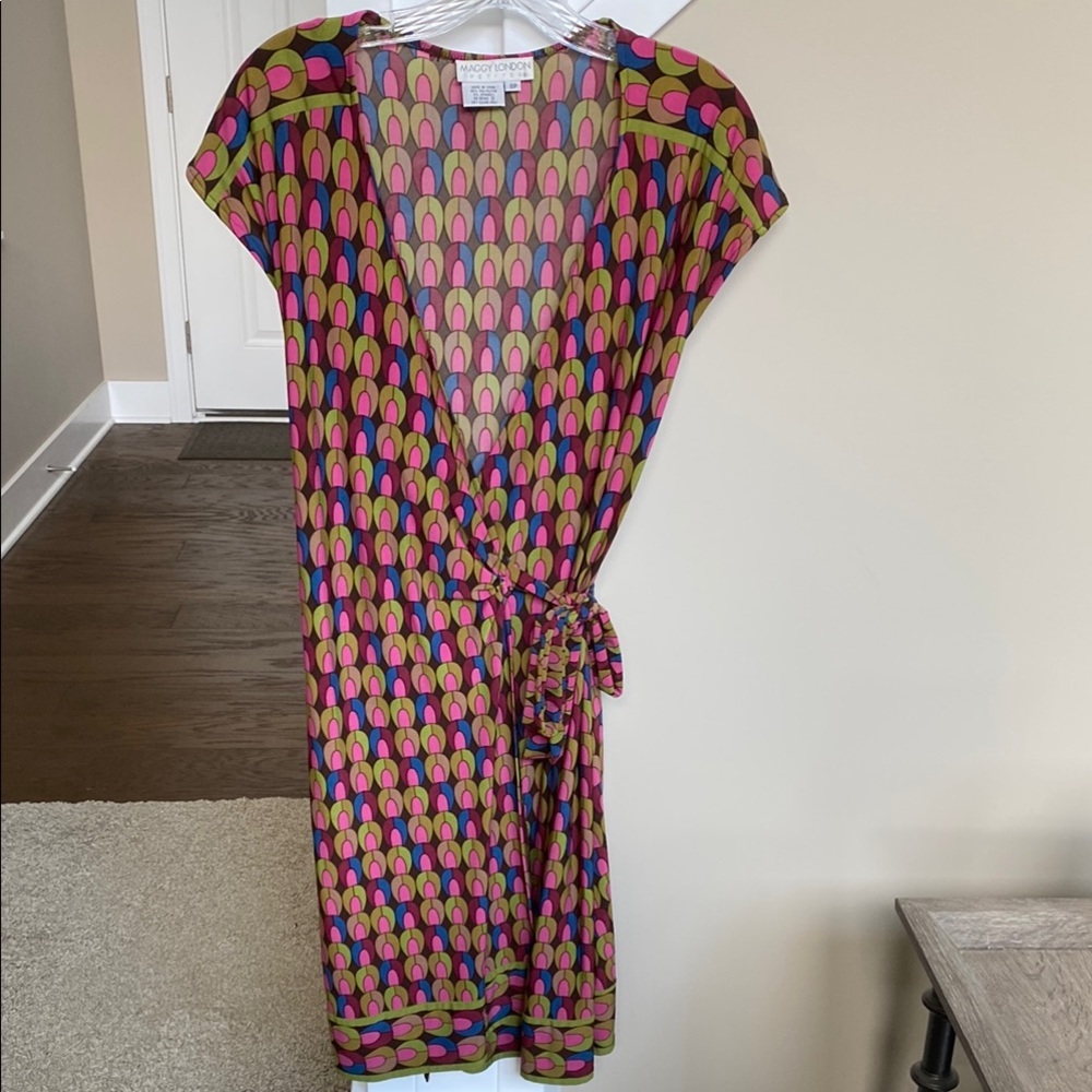 Colorful Geometric True Wrap Dress